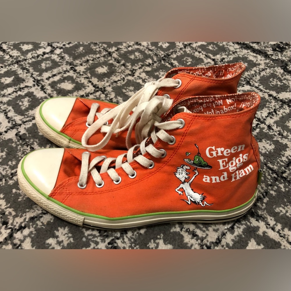 Green Eggs And Ham Converse All-Star Men’s Size 11.5 Shoes